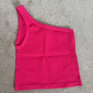 Hot pink one shoulder crop top by NikiBiki for sale